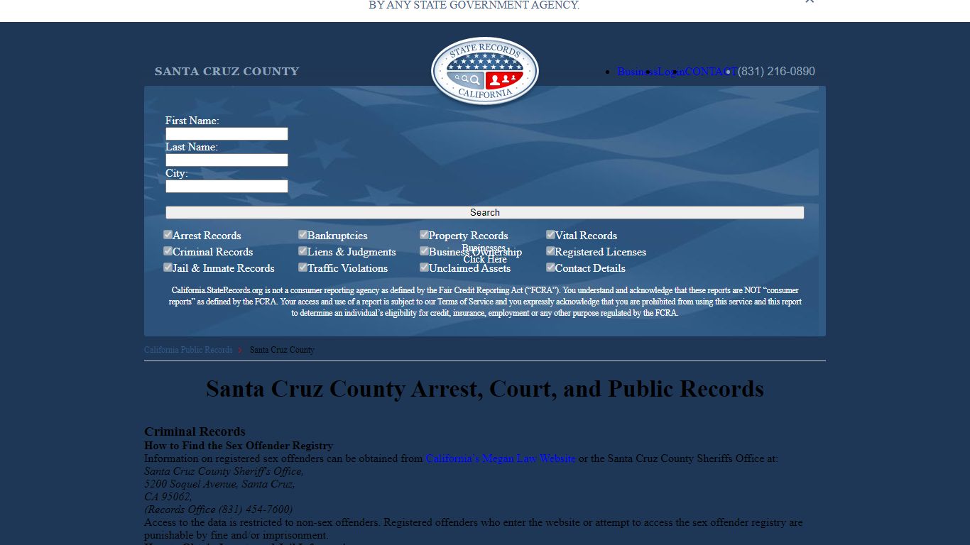 Santa Cruz County Arrest, Court, and Public Records